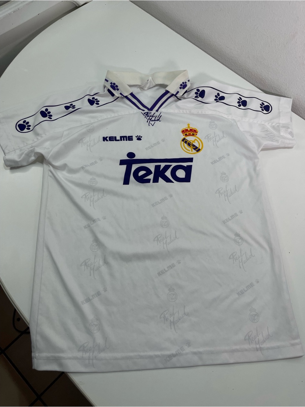 Vintage Real Madrid KELME Jersey Shirt Collared Made in Spain Youth 10
